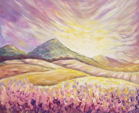 Painted purple landscape